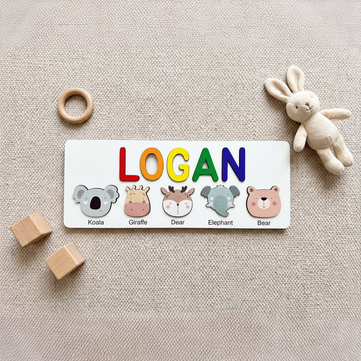 Personalized Name Puzzle - Wild Friends - Journey Collection
