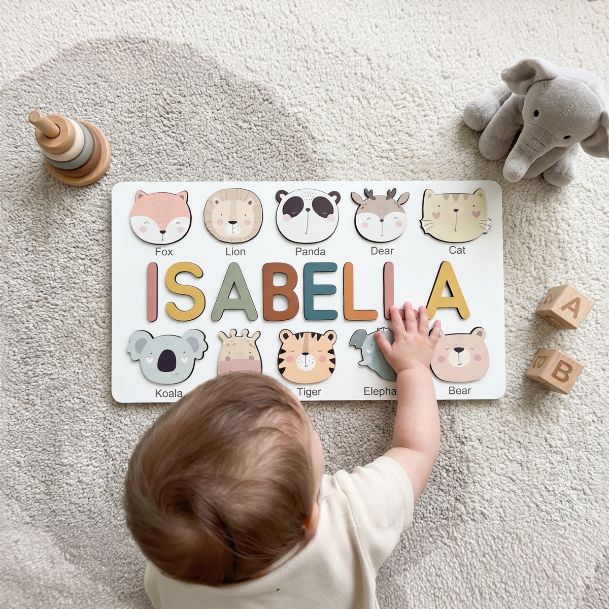 Personalized Name Puzzle - Wild Friends - Storyboard Collection