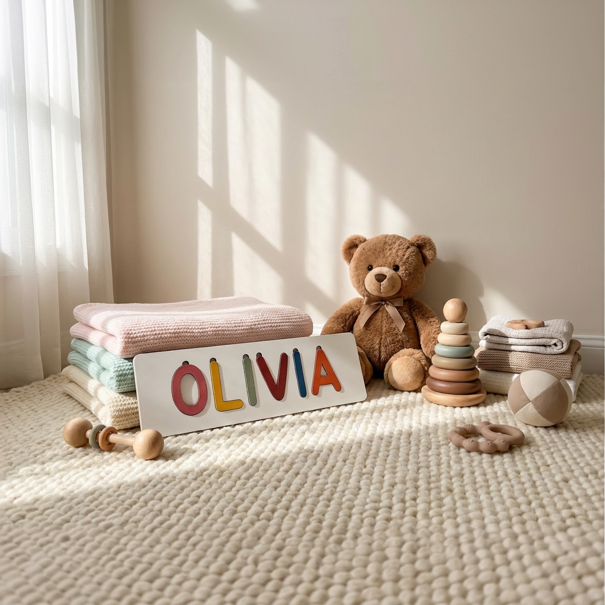 Personalized Name Puzzle - Rustic - Classic Collection