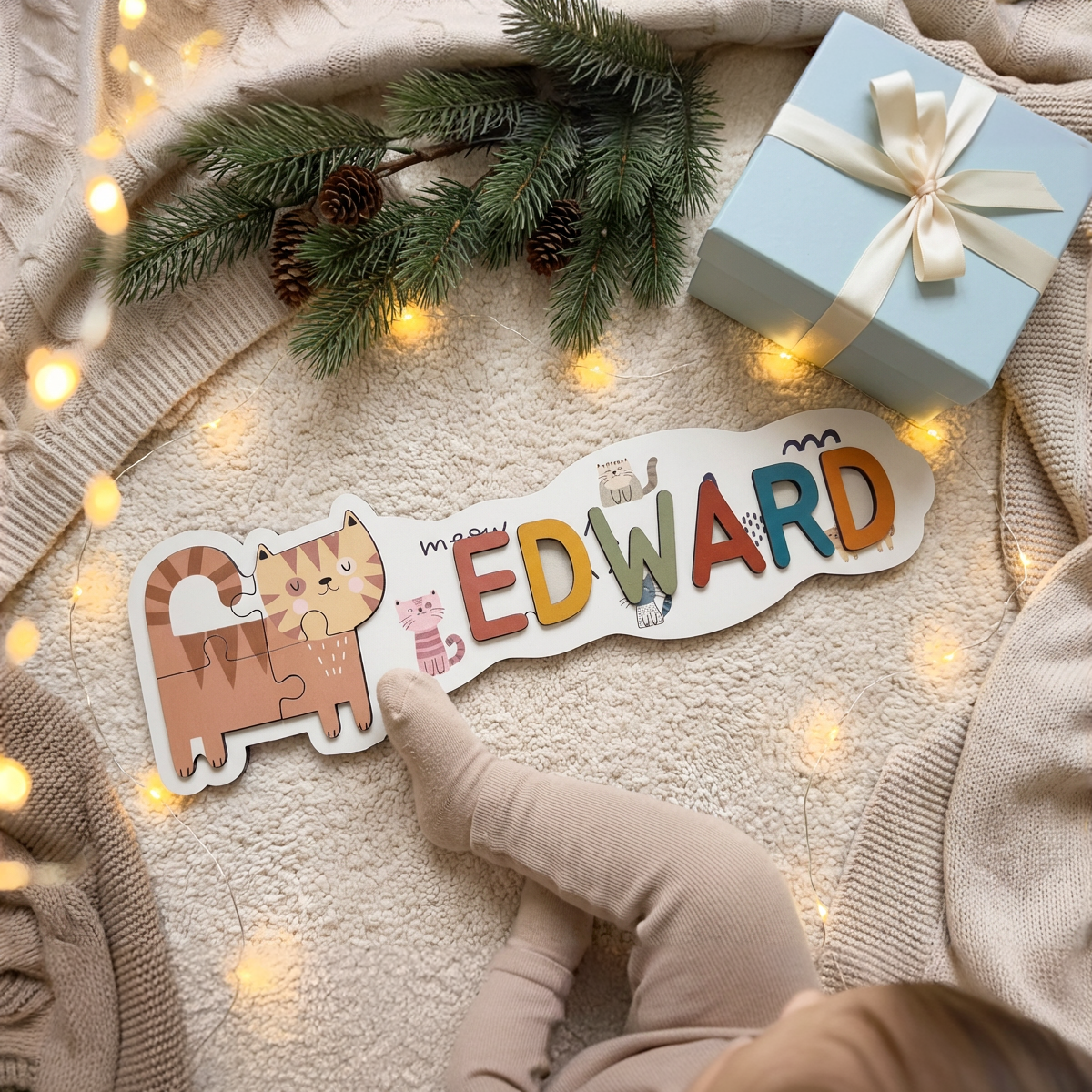 Personalized Name Puzzle - Cat - Panorama Collection