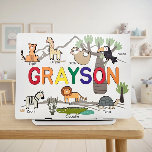 Personalized Name Puzzle - Safari - Storyboard Collection