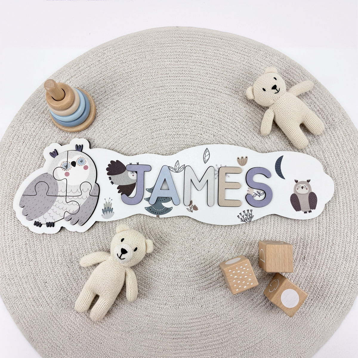 Personalized Name Puzzle - Owl - Panorama Collection