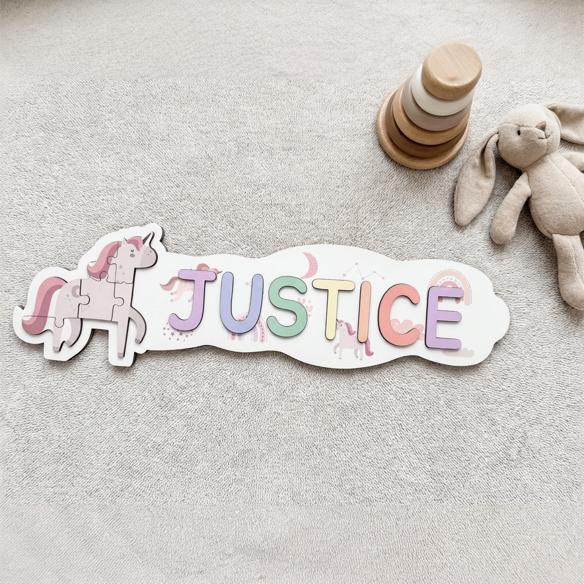 Personalized Name Puzzle - Unicorn - Panorama Collection