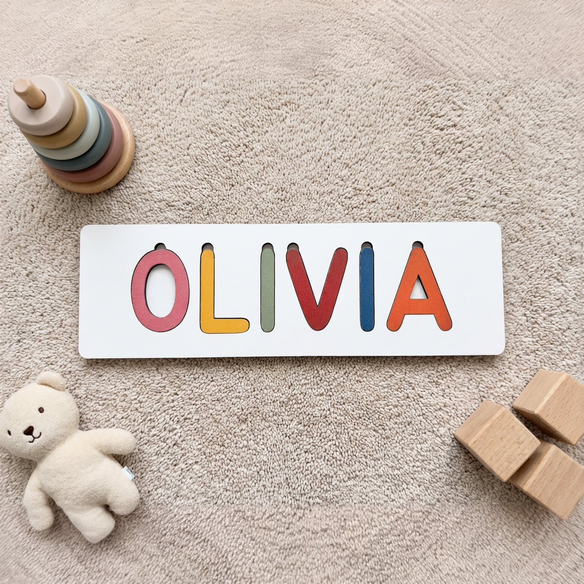 Personalized Name Puzzle - Rustic - Classic Collection