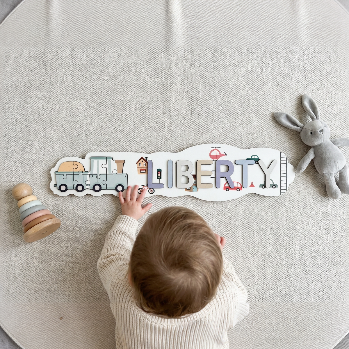 Personalized Name Puzzle - Train - Panorama Collection
