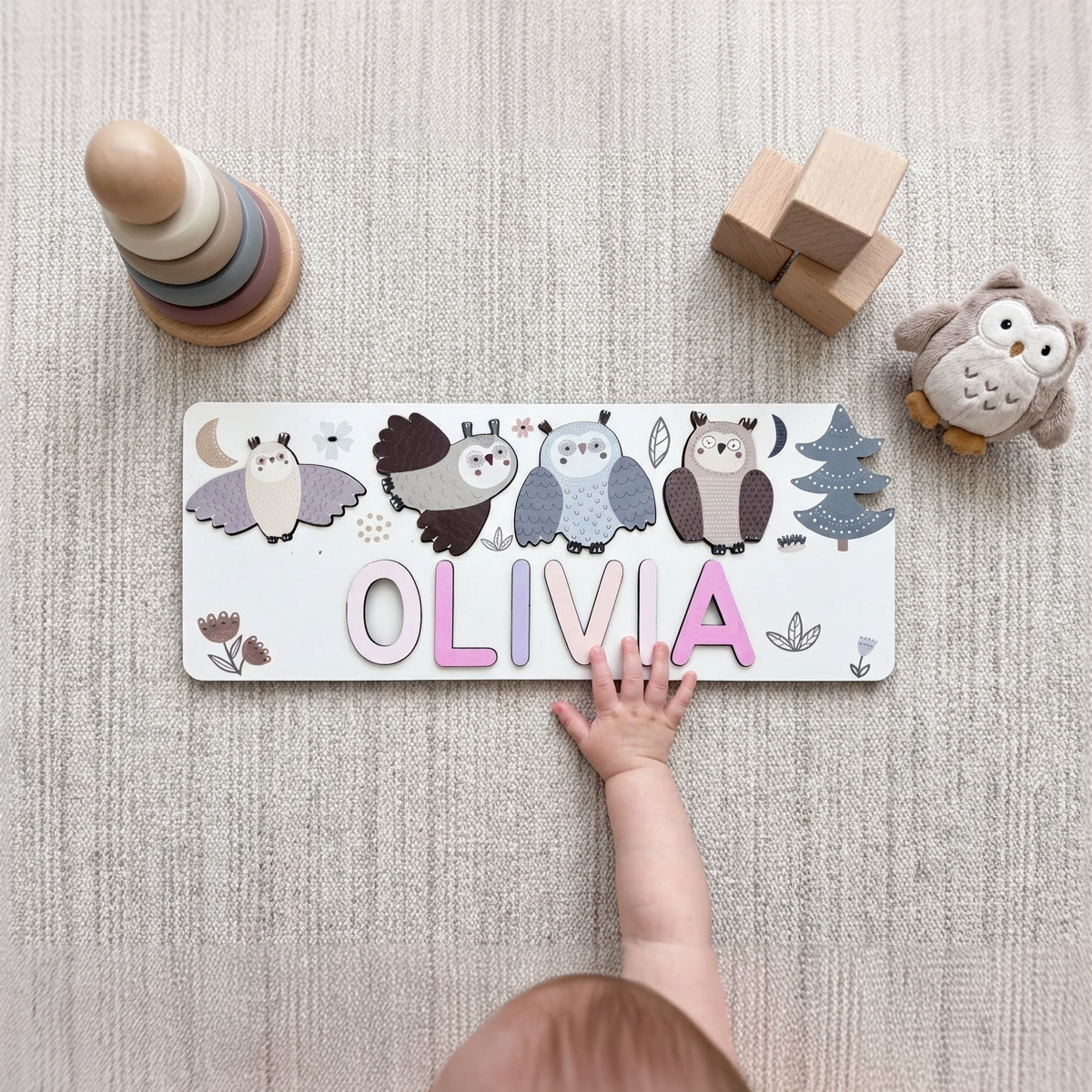 Personalized Name Puzzle - Owl - Journey Collection