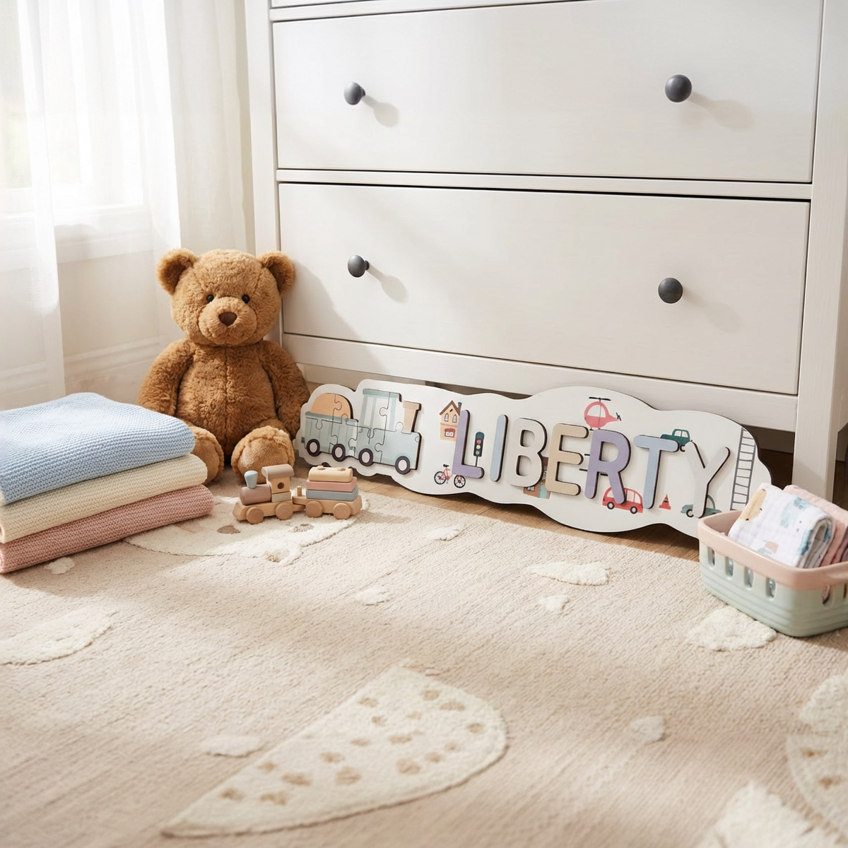 Personalized Name Puzzle - Train - Panorama Collection