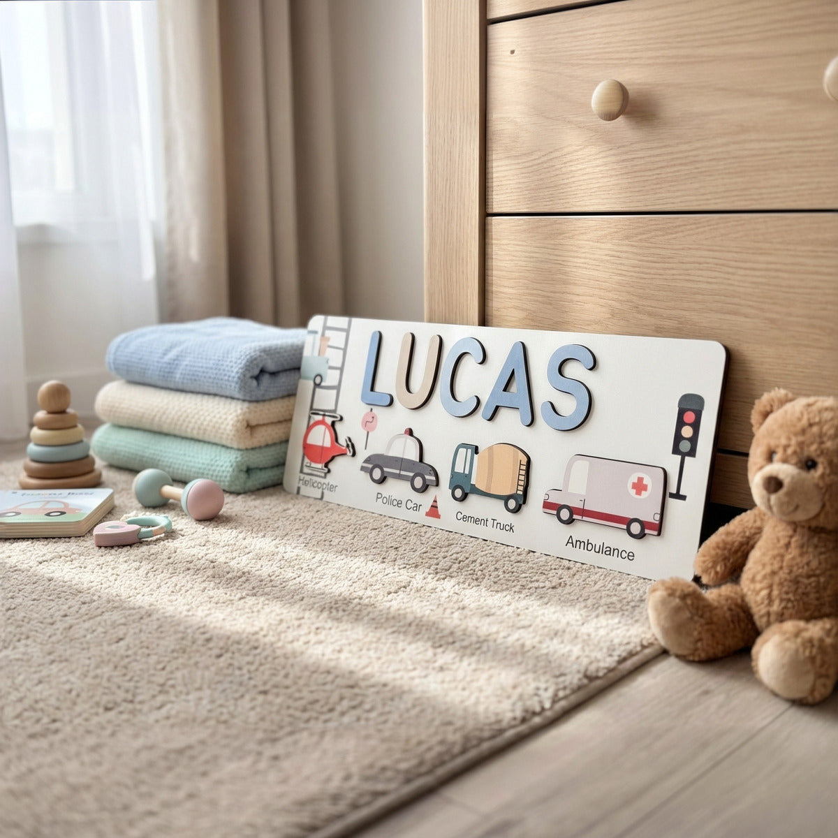 Personalized Name Puzzle - Vehicles - Journey Collection