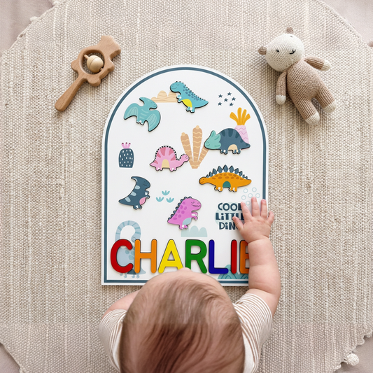 Personalized Name Puzzle - Dino - Arch Collection