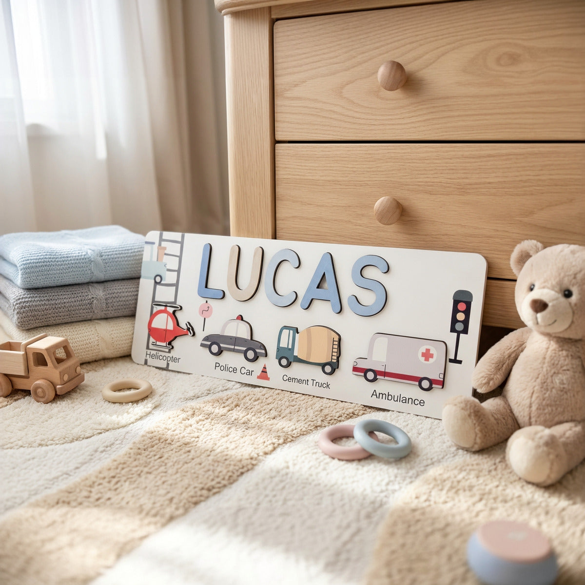 Personalized Name Puzzle - Vehicles - Journey Collection