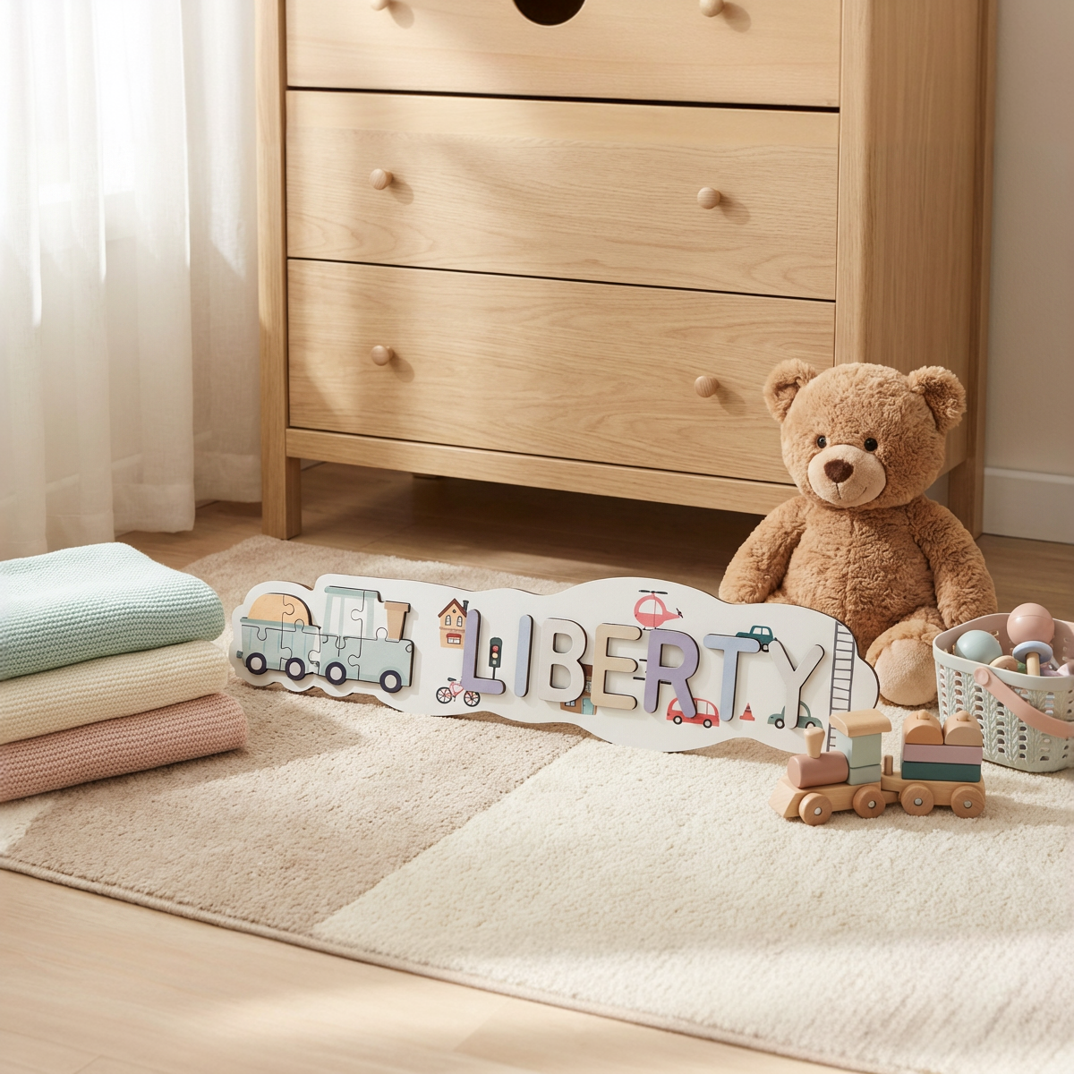 Personalized Name Puzzle - Train - Panorama Collection
