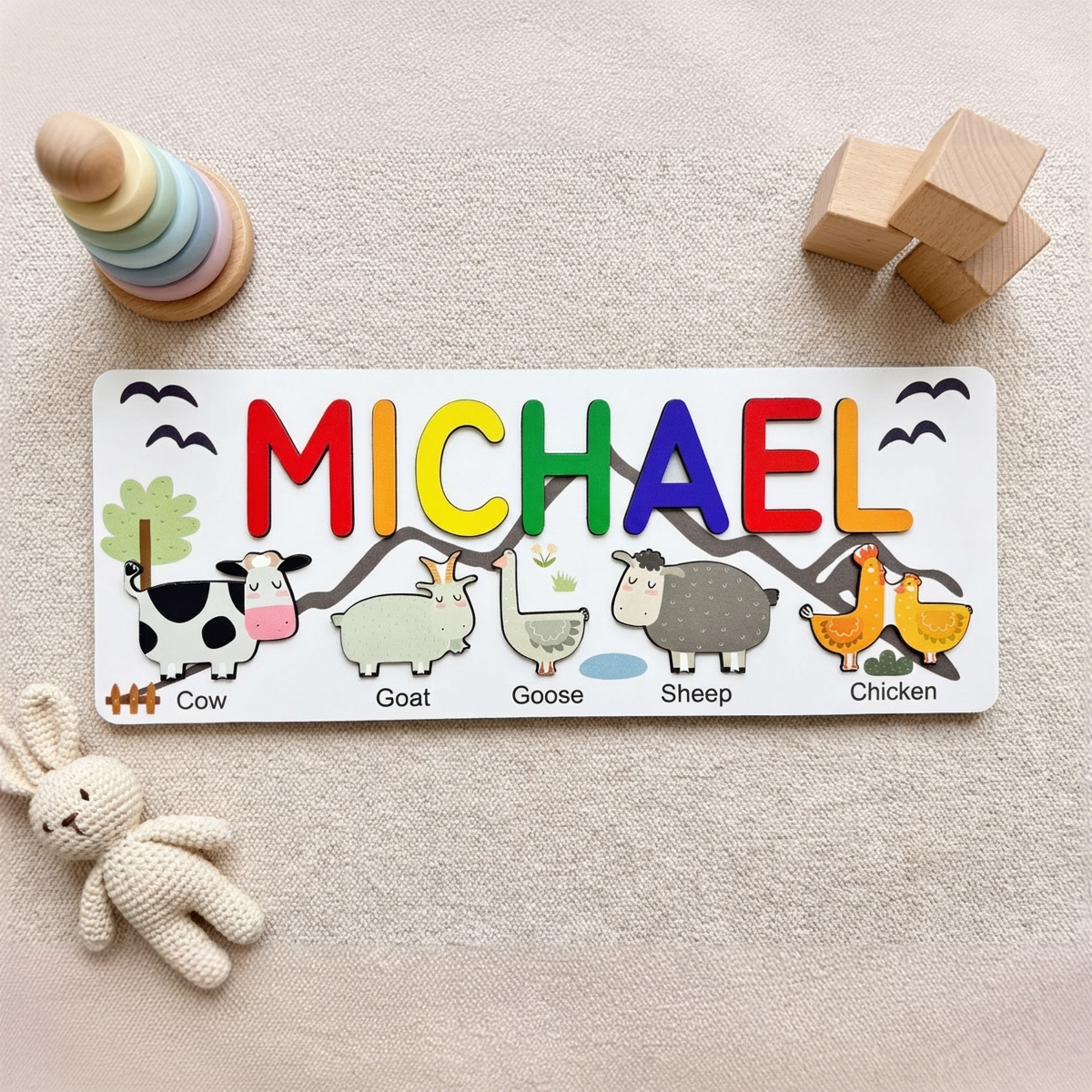 Personalized Name Puzzle - Farm - Journey Collection