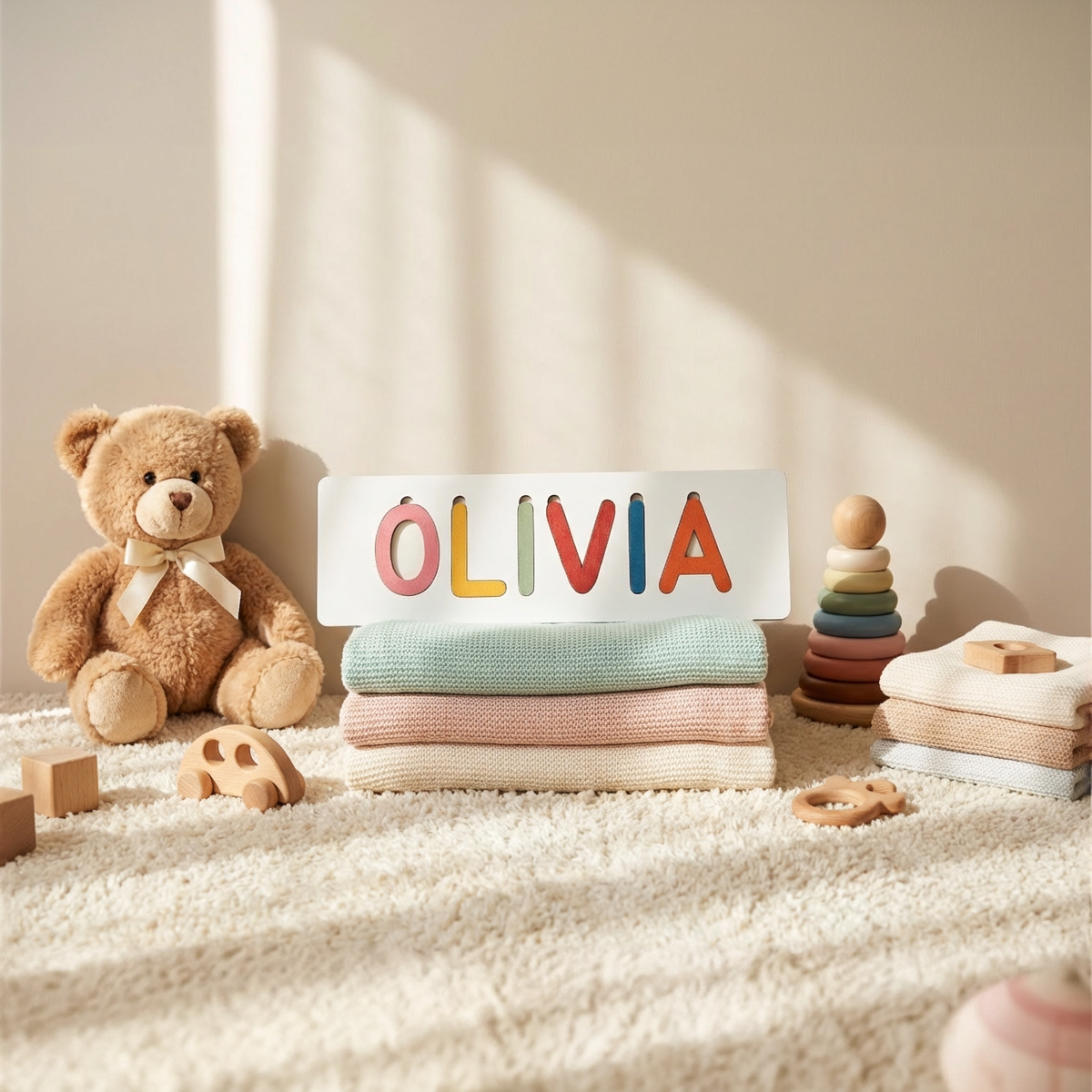 Personalized Name Puzzle - Rustic - Classic Collection