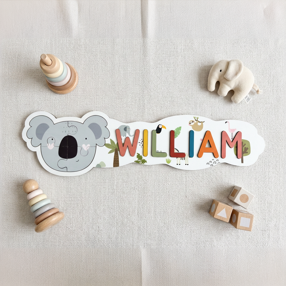 Personalized Name Puzzle - Koala - Panorama Collection