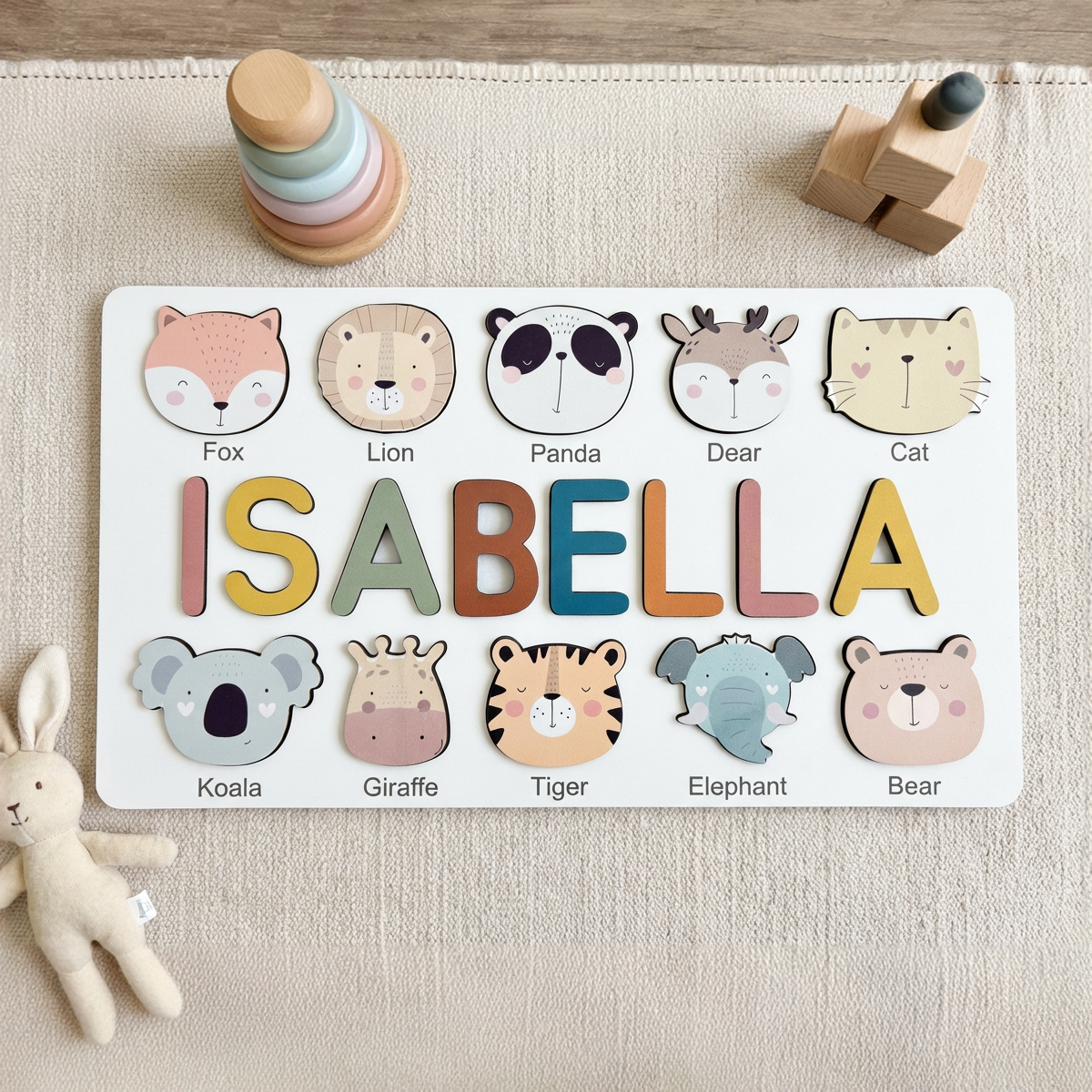 Personalized Name Puzzle - Wild Friends - Storyboard Collection