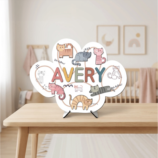 Personalized Name Puzzle - Meow - Contour Collection