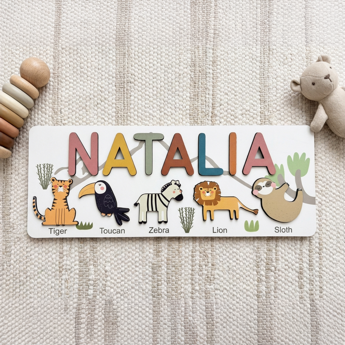 Personalized Name Puzzle - Safari - Journey Collection