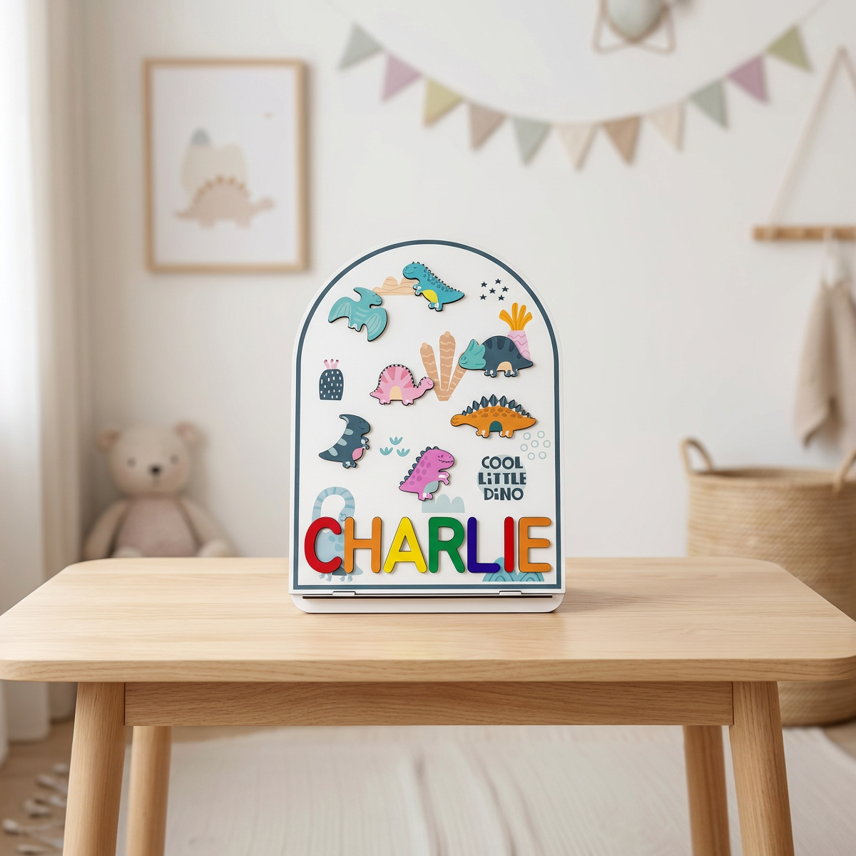 Personalized Name Puzzle - Dino - Arch Collection