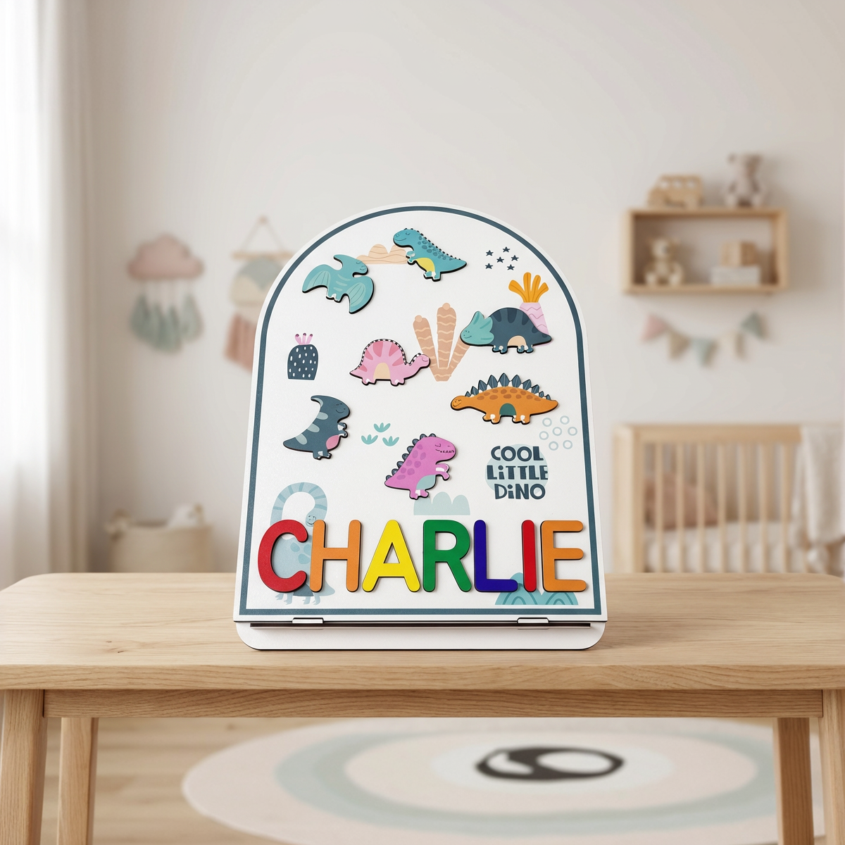 Personalized Name Puzzle - Dino - Arch Collection