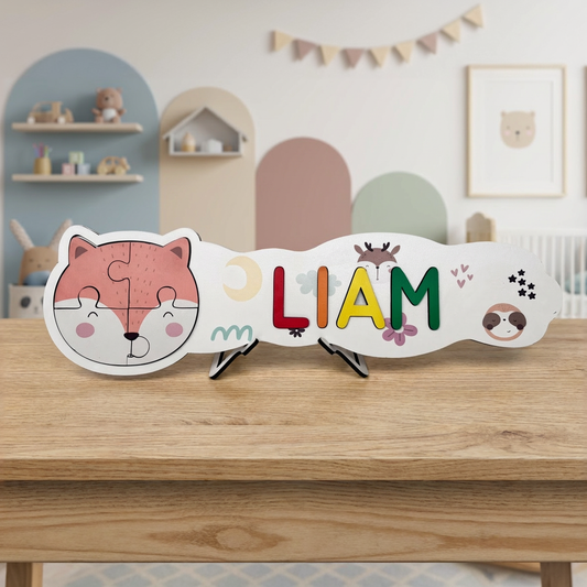 Personalized Name Puzzle - Fox - Panorama Collection
