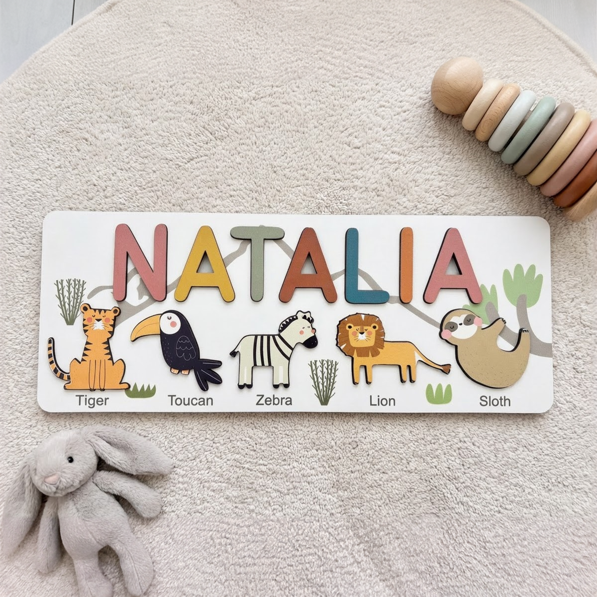 Personalized Name Puzzle - Safari - Journey Collection