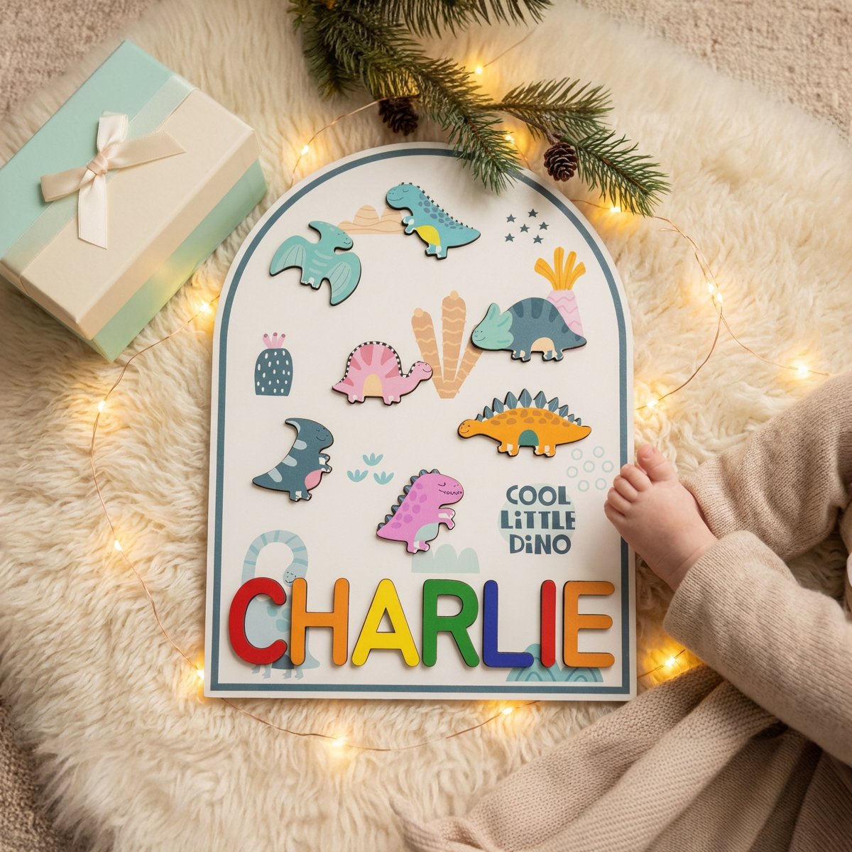Personalized Name Puzzle - Dino - Arch Collection