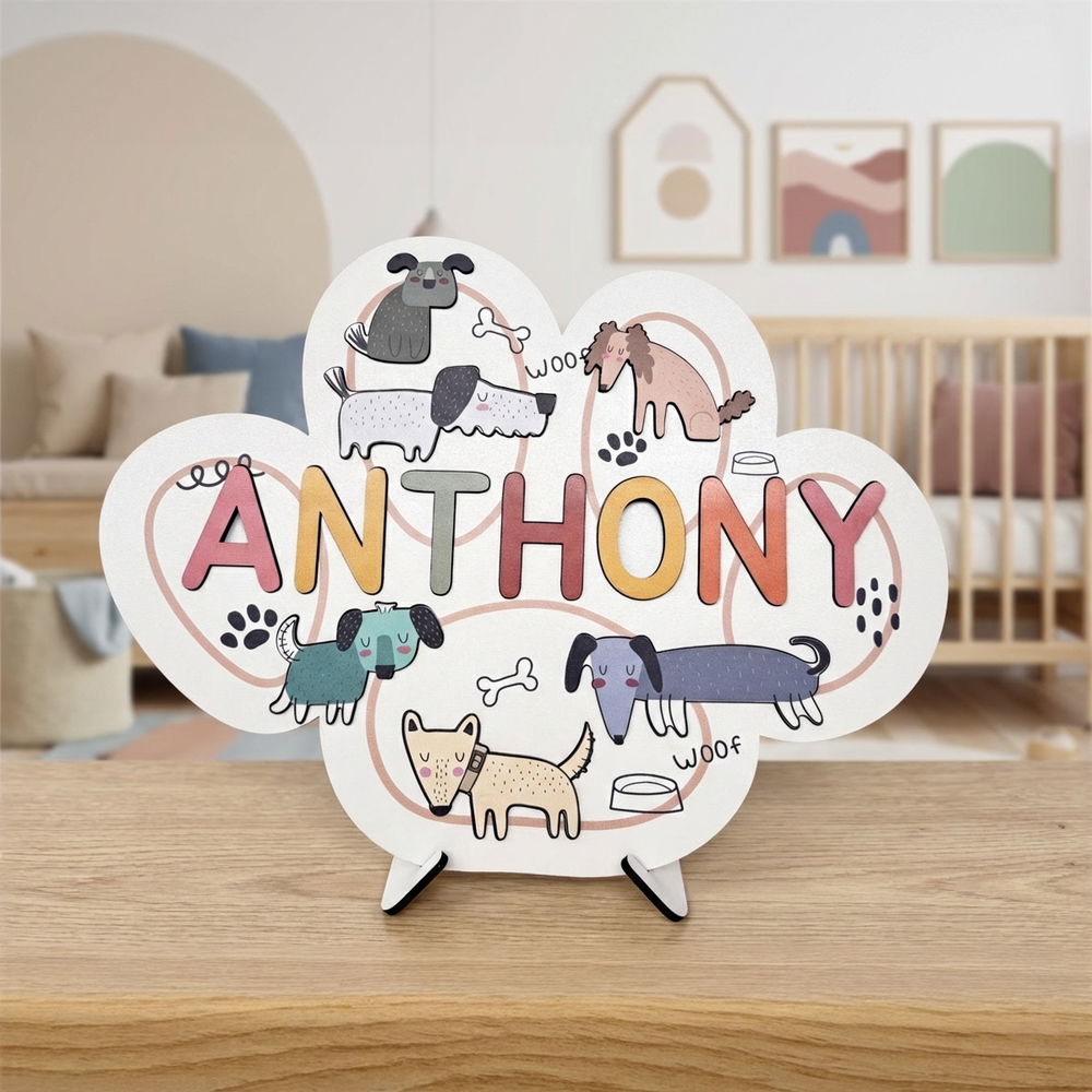 Personalized Name Puzzle - Woof - Contour Collection