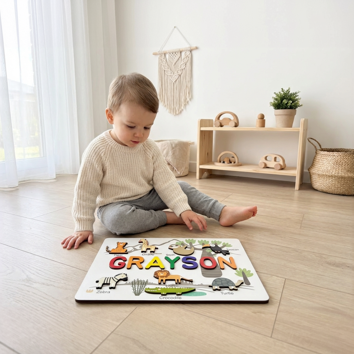 Personalized Name Puzzle - Safari - Storyboard Collection