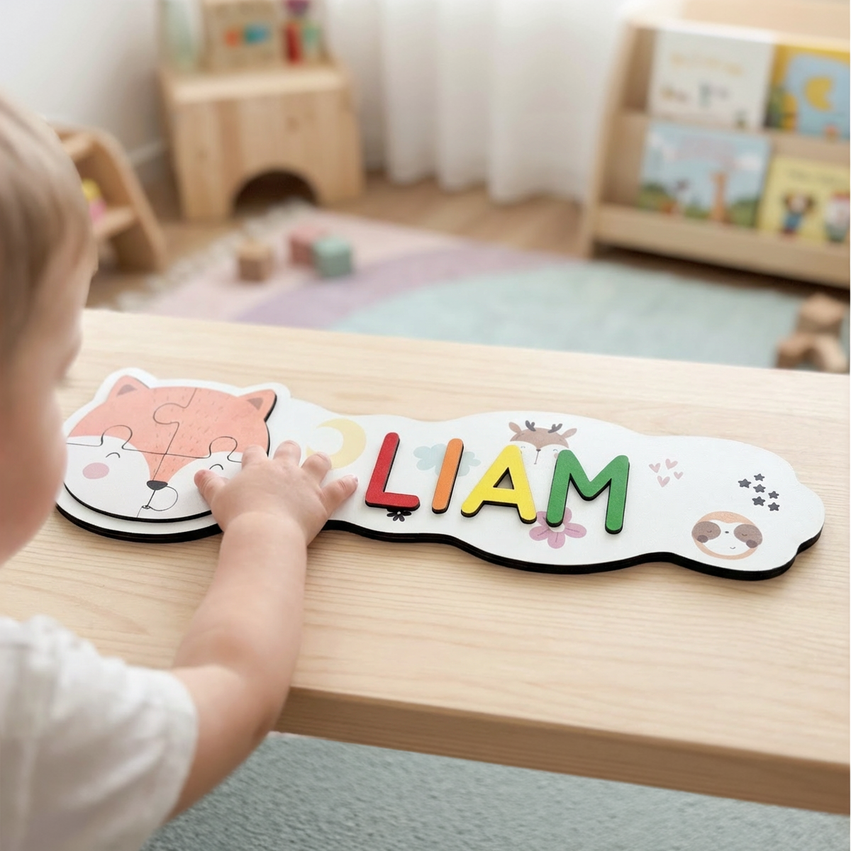 Personalized Name Puzzle - Fox - Panorama Collection