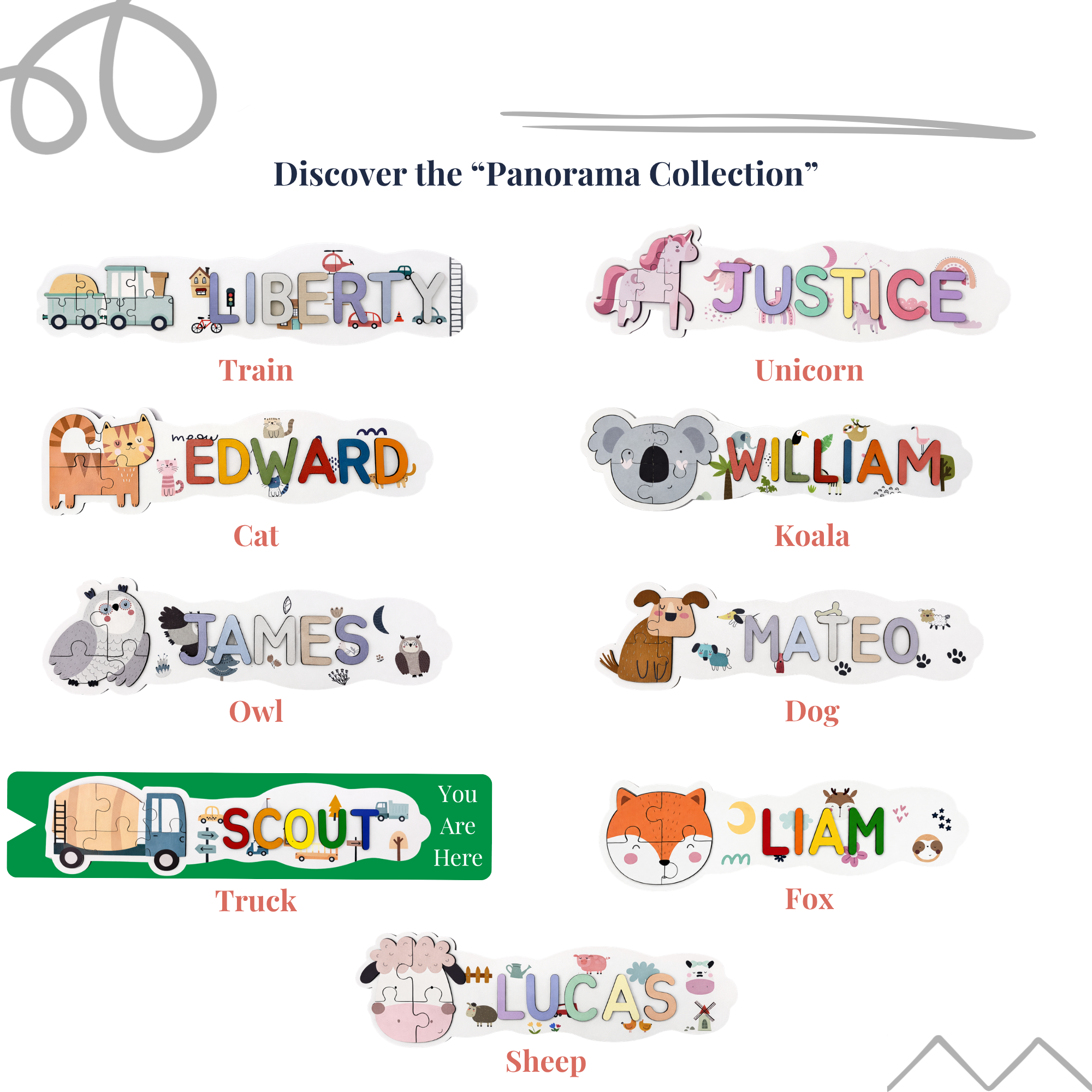 Personalized Name Puzzle - Truck - Panorama Collection